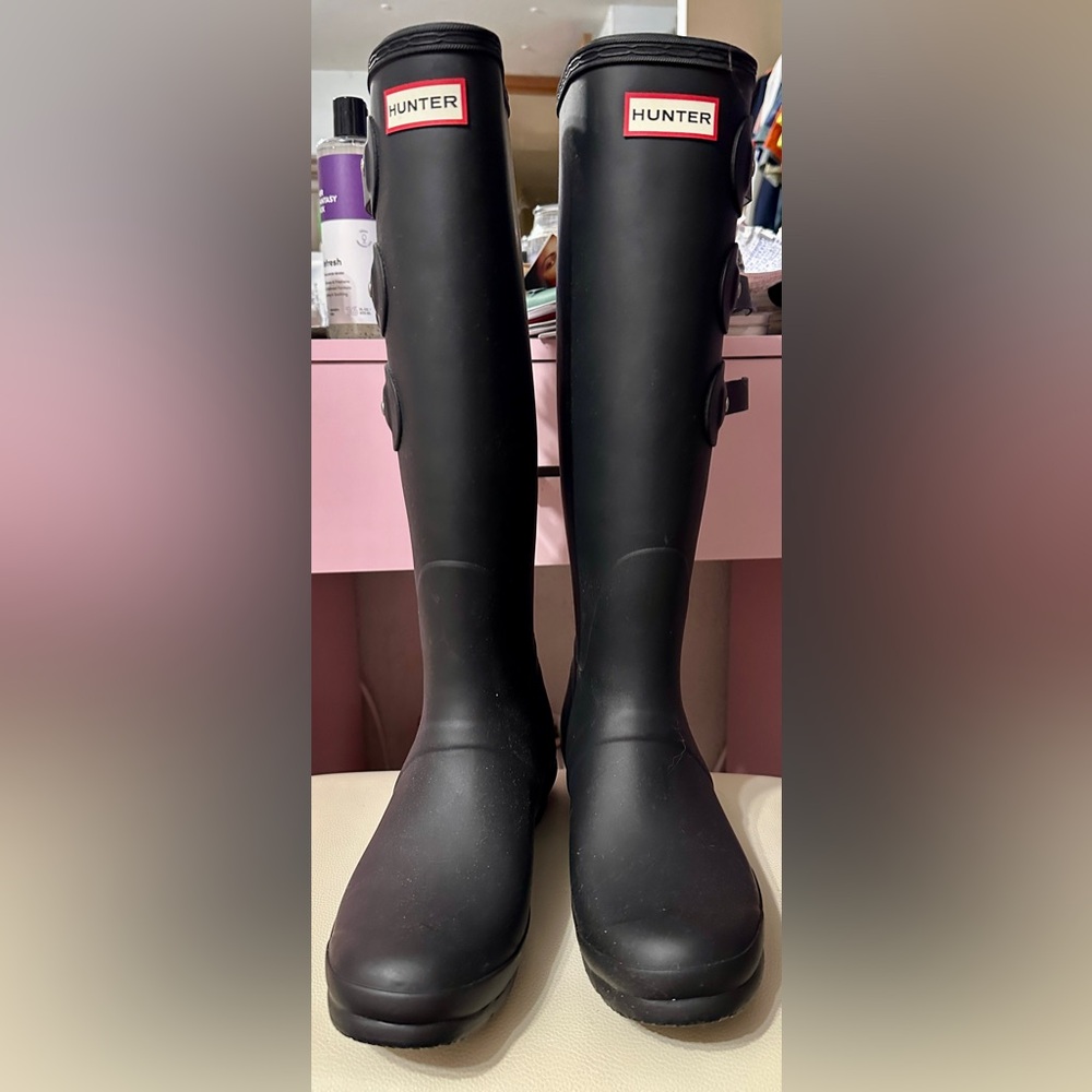 Hunter Original Tall Multi Buckle Boots Matte Black | Women’s Size 9